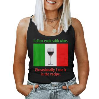 Italian Cooking Wine Women Tank Top | Mazezy