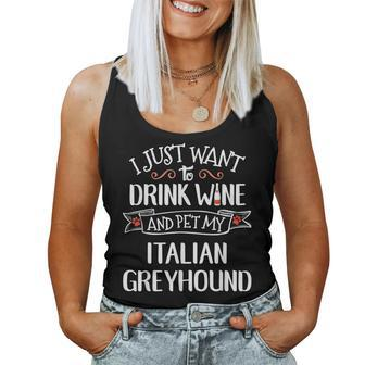 Italian Greyhound For Wine Lovers & Dog Owners Women Tank Top | Mazezy