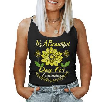 Its Beautiful Day For Learning Retro Teacher Students For Teacher Women Tank Top | Mazezy