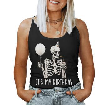 It's My Birthday Halloween Skeleton For Women Tank Top - Monsterry DE