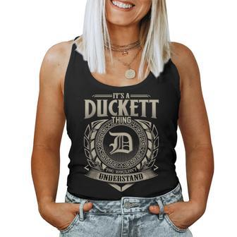 It's A Duckett Thing You Wouldn't Understand Name Vintage Women Tank Top - Seseable