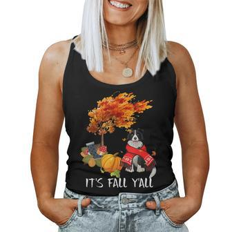 It's Fall Y'all Border Collie Autumn Halloween Lover Halloween Women Tank Top | Mazezy