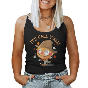Its Fall Yall Cute And Scarecrow Halloween Halloween Women Tank Top | Mazezy