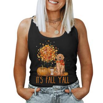 It's Fall Y'all Golden Retriever Dog Halloween Thanksgiving Dog Halloween Women Tank Top | Mazezy