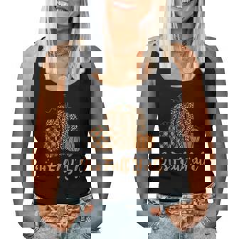 Its Fall Yall Plaid Pumpkin Leopard Halloween Thanksgiving Halloween Women Tank Top | Mazezy