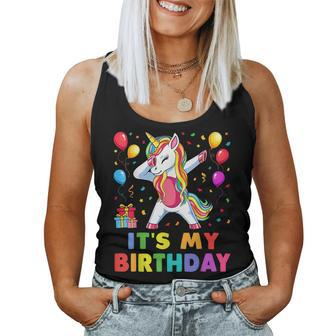 Its My Birthday For Women Ns Girls Gift Unicorn Women Tank Top Weekend Graphic - Seseable