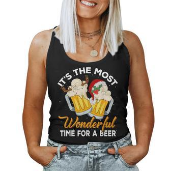 It's The Most Wonderful Time For A Beer Drinking Christmas Women Tank Top - Monsterry