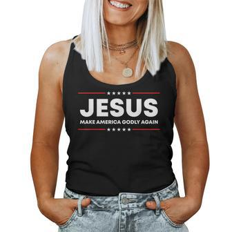 Jesus Make America Godly Again Patriotic Christian Faith Usa Women Tank Top | Mazezy