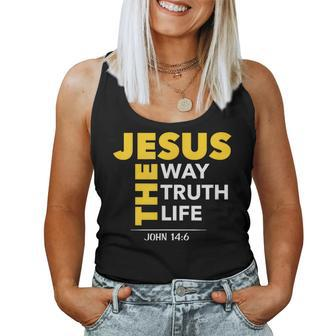 Jesus The Way Truth Life John 146 Christian Bible Women Tank Top | Mazezy