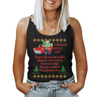 Jingle Bell Biden Xmas Santa Trump 4 Ugly Christmas Sweater Women Tank Top | Mazezy AU