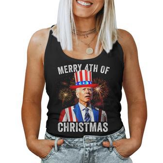 Joe Biden Happy 4Th Of Christmas For America 4Th Of July Women Tank Top | Mazezy DE