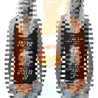 June Never Underestimate An Old Man Who Loves Beer Women Tank Top Basic Casual Daily Weekend Graphic - Seseable