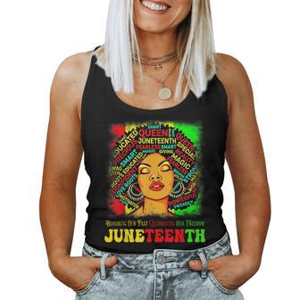 Junenth Black Queen Freedom Day African American Women Tank Top Basic Casual Daily Weekend Graphic - Seseable