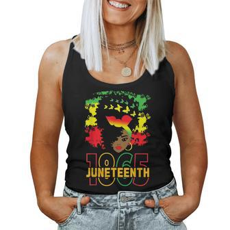 Junenth Celebrating 1865 Awesome Messy Bun Black Women Women Tank Top Basic Casual Daily Weekend Graphic - Seseable
