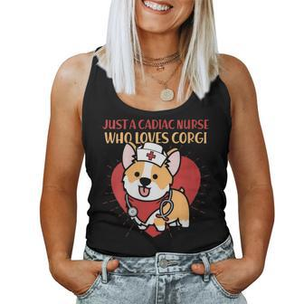 Just A Cadiac Nurse Who Loves Corgi Dog Mom Dad Women Tank Top | Mazezy