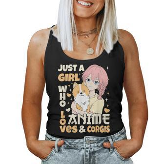 Just A Girl Who Loves Anime & Corgi Lover N Kid Women Dog Women Tank Top | Mazezy