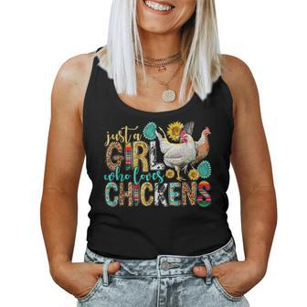 Just A Girl Who Loves Chickens Farm Lover Cute Chicken Buffs Women Tank Top - Monsterry UK