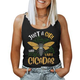 Just A Girl Who Loves Cicadas Brood X Insect Entomology Women Tank Top | Mazezy