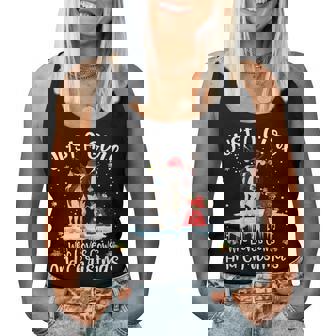 Just A Girl Who Loves Cows And Christmas Ugly Sweater Women Tank Top - Thegiftio