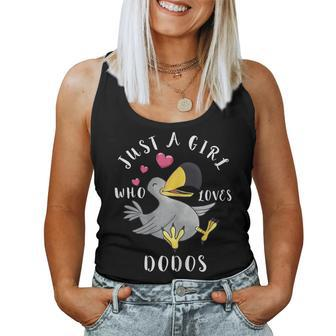 Just A Girl Who Loves Dodos Dronte Extinct Dodo Bird Women Tank Top | Mazezy