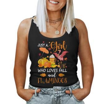 Just A Girl Who Loves Fall And Flamingo Halloween Flamingo Flamingo Halloween Women Tank Top | Mazezy
