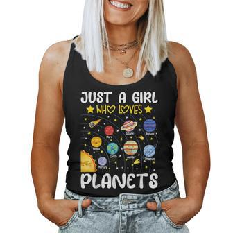Just A Girl Who Loves Planets Solar Space Science Lover Girl Women Tank Top - Monsterry AU