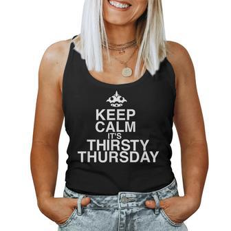 Keep Calm It's Thirsty Thursday Beer & Wine T Women Tank Top - Seseable
