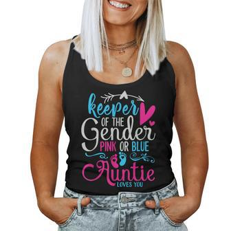 Keeper Of The Gender Auntie Loves You Aunt Baby Announcement Women Tank Top - Monsterry