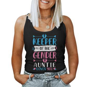 Keeper Of The Gender Auntie Loves You Baby Announcement Women Tank Top - Seseable