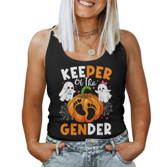 Keeper Of The Gender Reveal Baby Fall Halloween Thanksgiving Women Tank Top | Mazezy