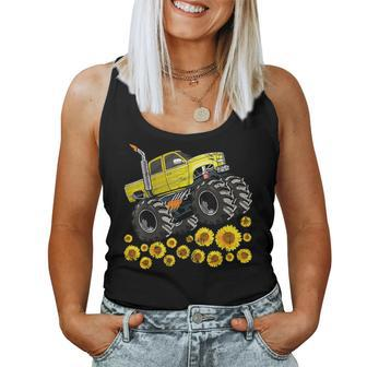 Kids Boys Happy Mothers Day Toddler Sunflower Monster Truck Women Tank Top Basic Casual Daily Weekend Graphic - Seseable
