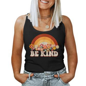 Be Kind Rainbow Choose Kindness Anti Bullying Groovy Organe Women Tank Top - Seseable