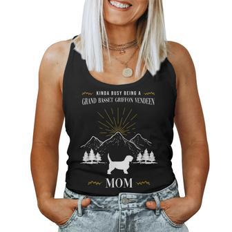 Kinda Busy Being A Grand Basset Griffon Vendeen Mom Women Tank Top | Mazezy CA
