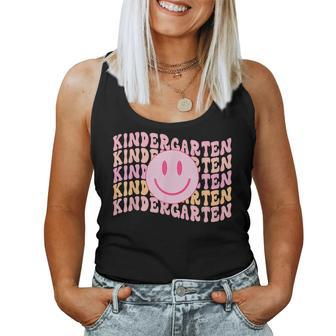 Kindergarten Teacher Pink Happy Smile Face Retro Women Tank Top - Monsterry