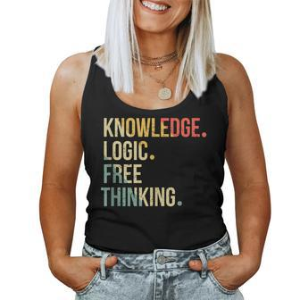 Knowledge Logic Free Thinking Free Thinker Women Tank Top | Mazezy