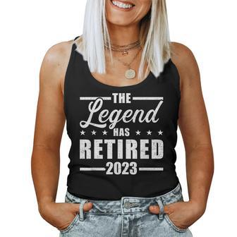 Legend Has Retired 2023 For Coworker In Retirement Women Tank Top Weekend Graphic - Seseable