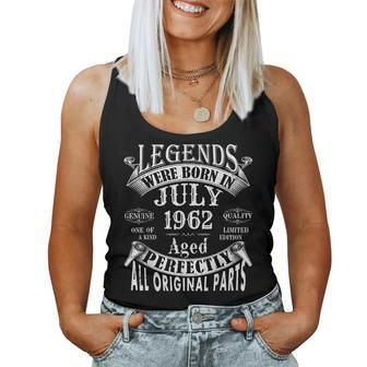 Legends Were Born In July 1962 60 Years Old Birthday Women Tank Top | Mazezy DE