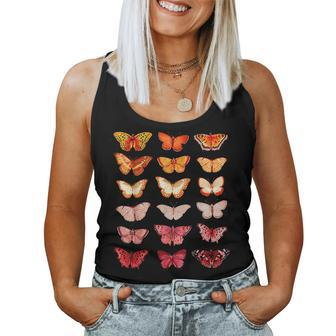 Lesbian Flag Color Butterfly Subtle Sapphic Pride Aesthetic Women Tank Top | Mazezy
