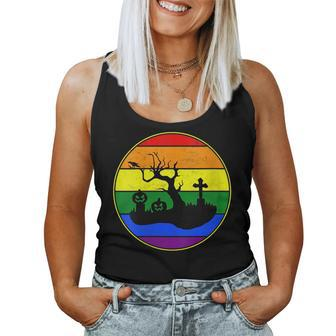 Lesbian Stuff Lgbtq Gay Goth Pride Rainbow Cemetery Cross Women Tank Top | Mazezy