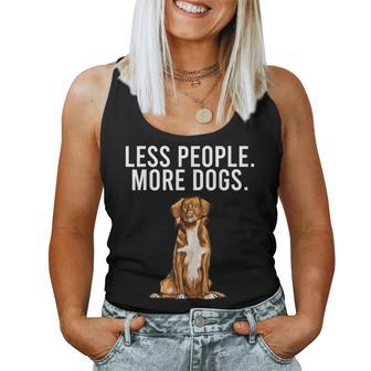 Less People More Dogs Nova Scotia Duck Tolling Retrievers Women Tank Top Basic Casual Daily Weekend Graphic - Thegiftio UK