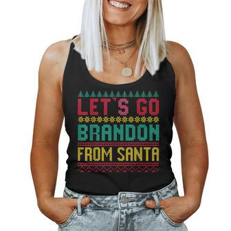 Let's Go Brandon Lets Go Brandon Ugly Christmas Sweater Women Tank Top - Seseable