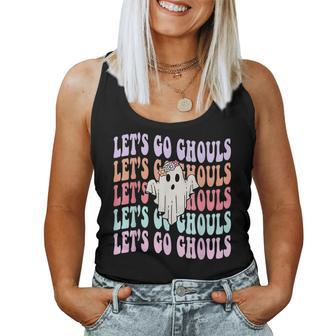 Let's Go Ghouls Retro Fall Halloween Ghost Cute Women Girl Halloween Ghost Women Tank Top | Mazezy