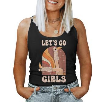 Let's Go Girls Western Cowgirl Bride Bridesmaid Bachelorette Women Tank Top - Monsterry UK