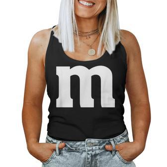 Letter M Simple Lazy Halloween Costume Party Women Tank Top - Seseable