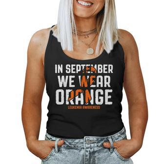 Leukemia Awareness In September We Wear Orange Groovy Women Tank Top - Seseable