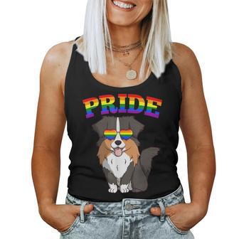 Lgbt Australian Shepherd Dog Gay Pride Rainbow Lgbtq Cute Women Tank Top | Mazezy