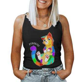 Lgbt Gay Pride Equal Rights Rainbow Queer Gay Cat Women Tank Top | Mazezy