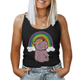 Lgbt Hippopotamus Gay Pride Rainbow Lgbtq Cute Hippo Women Tank Top | Mazezy