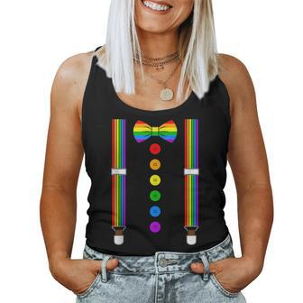 Lgbt Pride Month Gay Rainbow Tuxedo Costume Halloween Women Tank Top | Mazezy