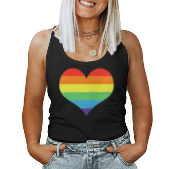 Lgbt Pride Rainbow Flag Heart Love Women Tank Top | Mazezy